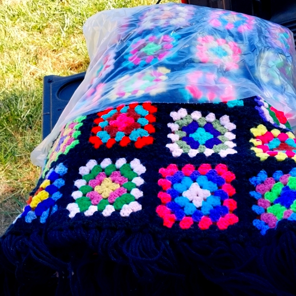 Hand made Afghan size 98 in.  X 108 in.